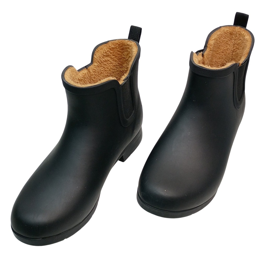 Chooka Bainbridge Chelsea Boot Women Size 11 Black Waterproof Faux Fur Lined